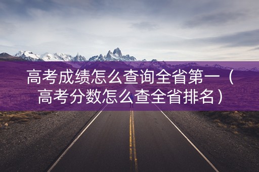 高考成绩怎么查询全省第一（高考分数怎么查全省排名）