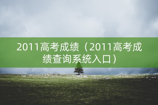 2011高考成绩（2011高考成绩查询系统入口）