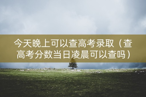 今天晚上可以查高考录取(查高考分数当日凌晨可以查吗) 今天晚上可以查高考录取(查高考分数当日凌晨可以查吗)