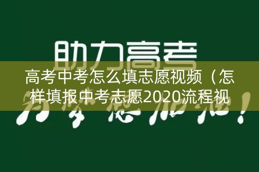 高考中考怎么填志愿视频(怎样填报中考志愿2020流程视频) 高考中考怎么填志愿视频(怎样填报中考志愿2020流程视频)