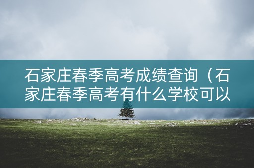 石家庄春季高考成绩查询（石家庄春季高考有什么学校可以报）