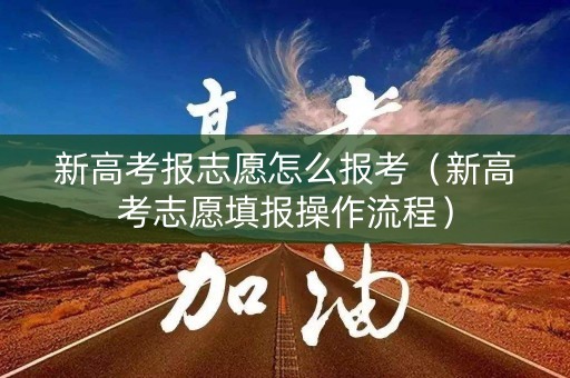 新高考报志愿怎么报考(新高考志愿填报操作流程) 新高考报志愿怎么报考(新高考志愿填报操作流程)