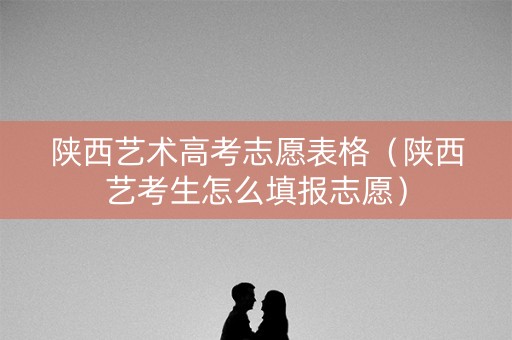 陕西艺术高考志愿表格（陕西艺考生怎么填报志愿）