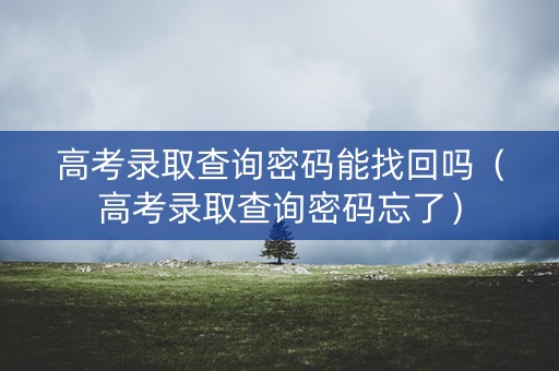 高考录取查询密码能找回吗(高考录取查询密码忘了) 高考录取查询密码能找回吗(高考录取查询密码忘了)