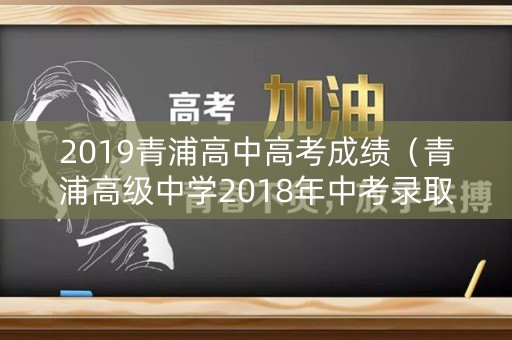 2019青浦高中高考成绩（青浦高级中学2018年中考录取分数线）