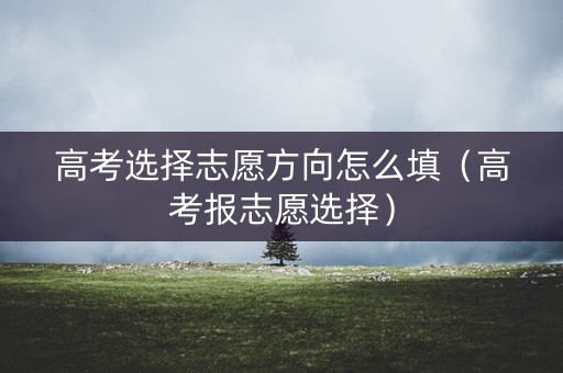 高考选择志愿方向怎么填(高考报志愿选择) 高考选择志愿方向怎么填(高考报志愿选择)