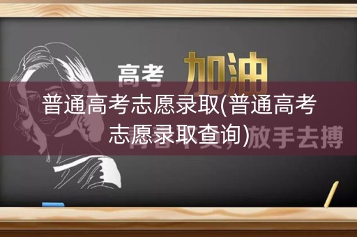 普通高考志愿录取(普通高考志愿录取查询)