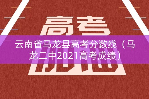 云南省马龙县高考分数线（马龙二中2021高考成绩）