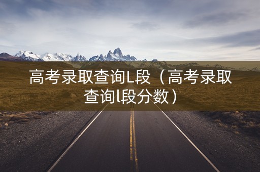高考录取查询L段（高考录取查询l段分数）