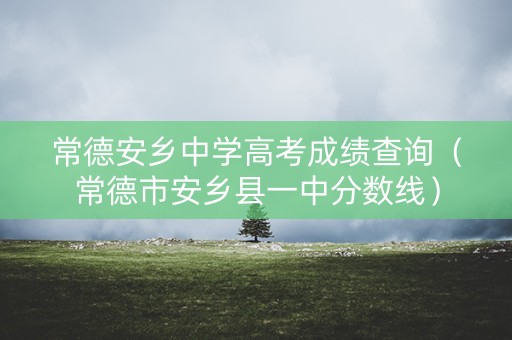 常德安乡中学高考成绩查询（常德市安乡县一中分数线）