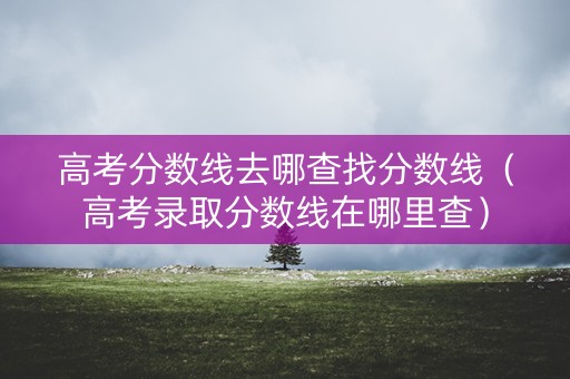 高考分数线去哪查找分数线(高考录取分数线在哪里查) 高考分数线去哪查找分数线(高考录取分数线在哪里查)
