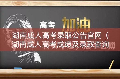 湖南成人高考录取公告官网（湖南成人高考成绩及录取查询系统）