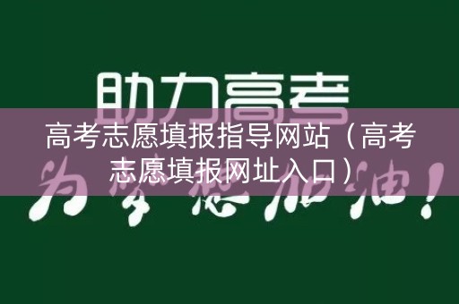 高考志愿填报指导网站（高考志愿填报网址入口）