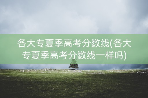 各大专夏季高考分数线(各大专夏季高考分数线一样吗)