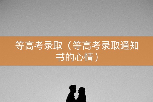等高考录取（等高考录取通知书的心情）