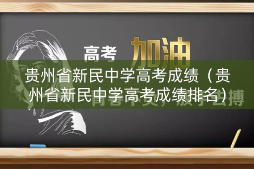 贵州省新民中学高考成绩（贵州省新民中学高考成绩排名）