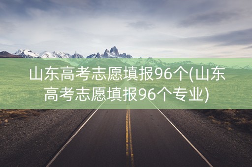 山东高考志愿填报96个(山东高考志愿填报96个专业)