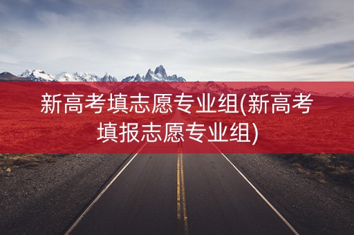 新高考填志愿专业组(新高考填报志愿专业组)