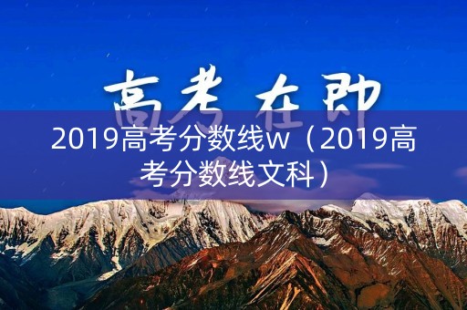 2019高考分数线w（2019高考分数线文科）