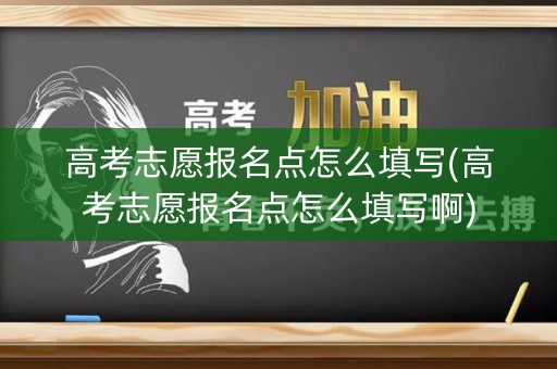 高考志愿报名点怎么填写(高考志愿报名点怎么填写啊)