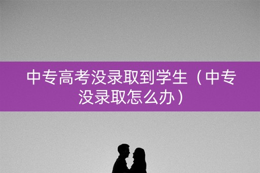中专高考没录取到学生（中专没录取怎么办）