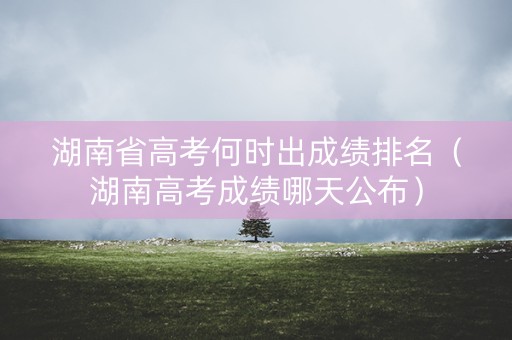 湖南省高考何时出成绩排名(湖南高考成绩哪天公布) 湖南省高考何时出成绩排名(湖南高考成绩哪天公布)