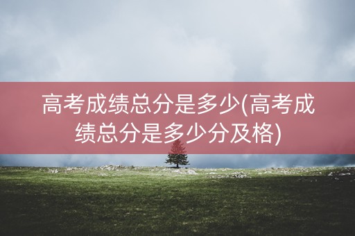 高考成绩总分是多少(高考成绩总分是多少分及格)