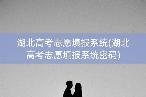 湖北高考志愿填报系统(湖北高考志愿填报系统密码)