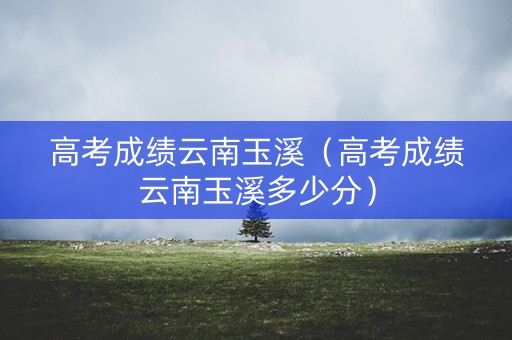 高考成绩云南玉溪（高考成绩云南玉溪多少分）