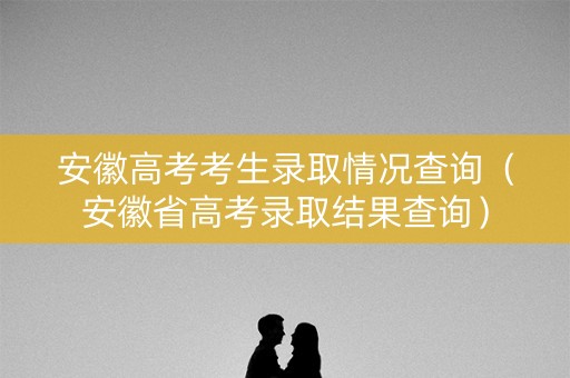 安徽高考考生录取情况查询（安徽省高考录取结果查询）