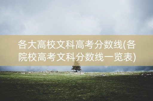 各大高校文科高考分数线(各院校高考文科分数线一览表) 各大高校文科高考分数线(各院校高考文科分数线一览表)