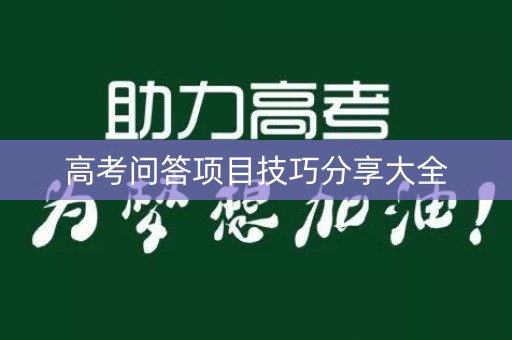 高考问答项目技巧分享大全