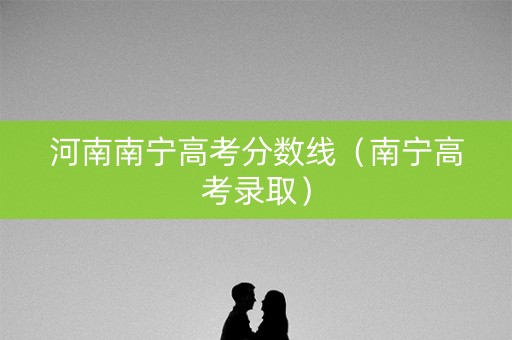 河南南宁高考分数线（南宁高考录取）