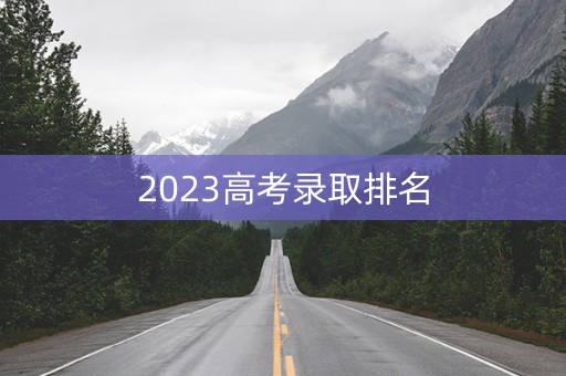 2023高考录取排名