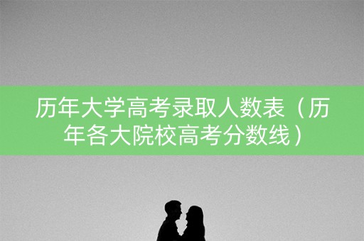 历年大学高考录取人数表（历年各大院校高考分数线）