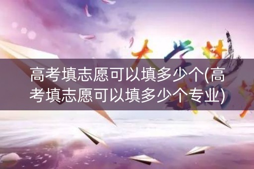 高考填志愿可以填多少个(高考填志愿可以填多少个专业)