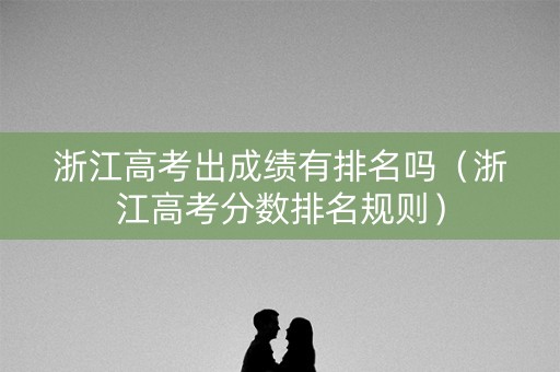 浙江高考出成绩有排名吗（浙江高考分数排名规则）