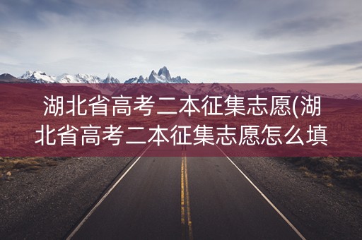 湖北省高考二本征集志愿(湖北省高考二本征集志愿怎么填) 湖北省高考二本征集志愿(湖北省高考二本征集志愿怎么填)