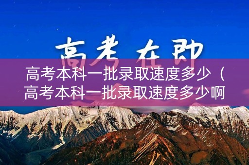 高考本科一批录取速度多少（高考本科一批录取速度多少啊）