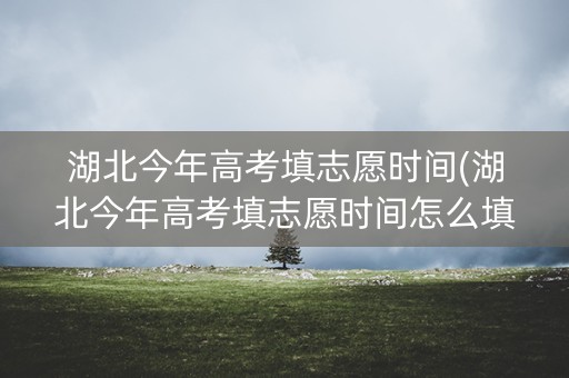 湖北今年高考填志愿时间(湖北今年高考填志愿时间怎么填)