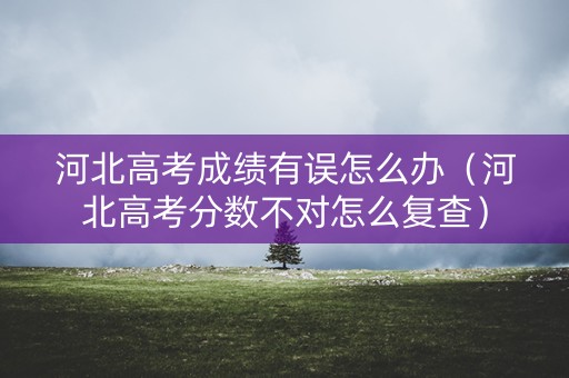 河北高考成绩有误怎么办（河北高考分数不对怎么复查）