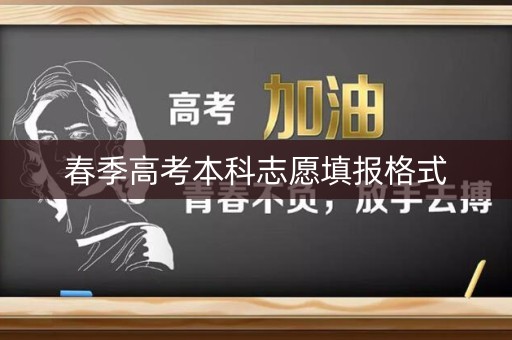春季高考本科志愿填报格式 春季高考本科志愿填报格式