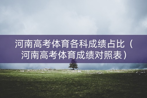 河南高考体育各科成绩占比（河南高考体育成绩对照表）