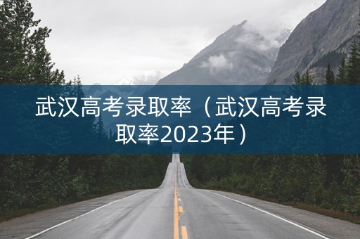 武汉高考录取率（武汉高考录取率2023年）