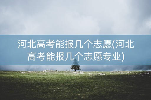 河北高考能报几个志愿(河北高考能报几个志愿专业) 河北高考能报几个志愿(河北高考能报几个志愿专业)