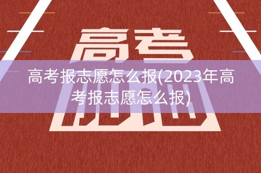 高考报志愿怎么报(2023年高考报志愿怎么报)
