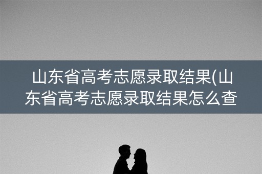 山东省高考志愿录取结果(山东省高考志愿录取结果怎么查询)