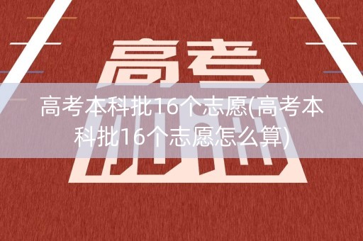 高考本科批16个志愿(高考本科批16个志愿怎么算) 高考本科批16个志愿(高考本科批16个志愿怎么算)