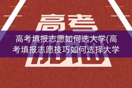 高考填报志愿如何选大学(高考填报志愿技巧如何选择大学) 高考填报志愿如何选大学(高考填报志愿技巧如何选择大学)