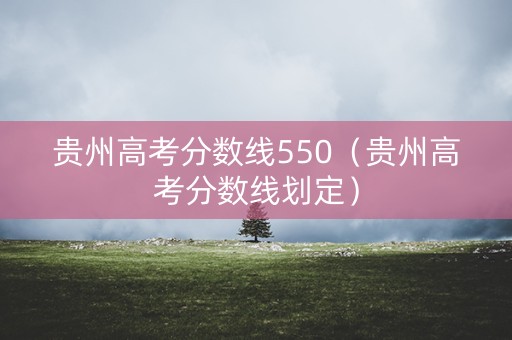 贵州高考分数线550（贵州高考分数线划定）
